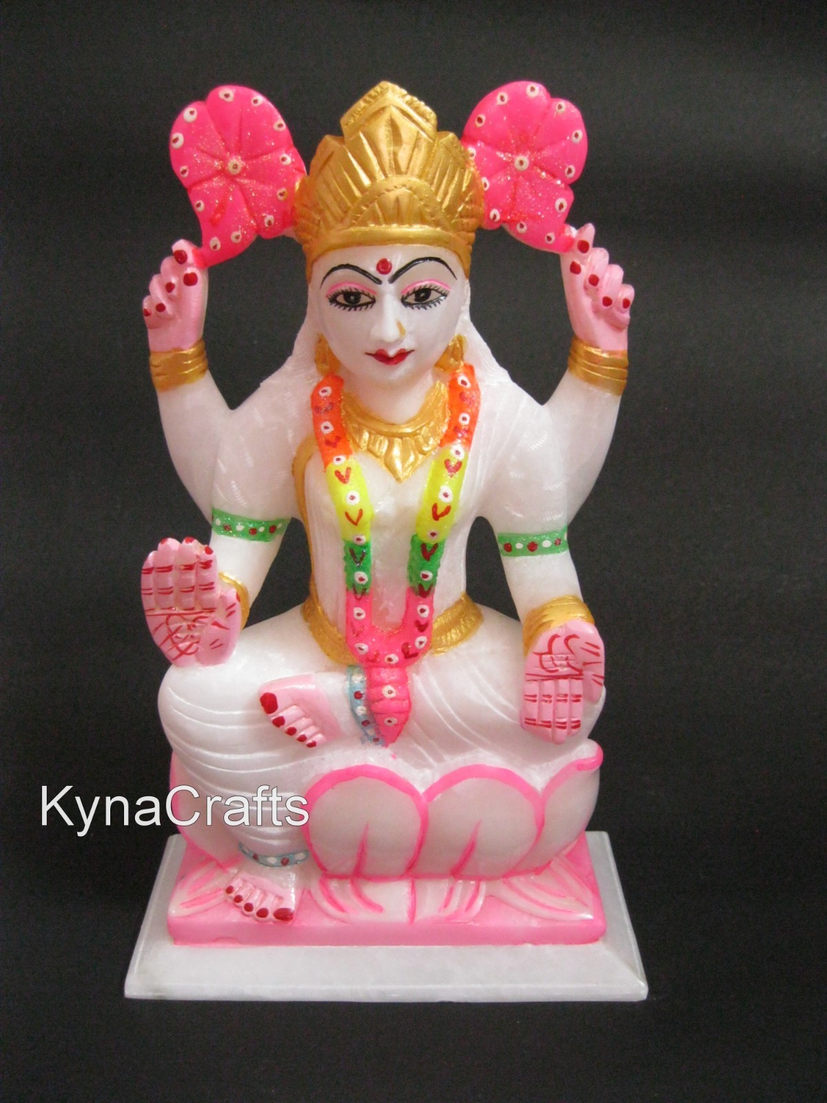 White Marble Goddess Laxmi Maa Figurine | 11 Inches Decorative Laxmi Ji Statue