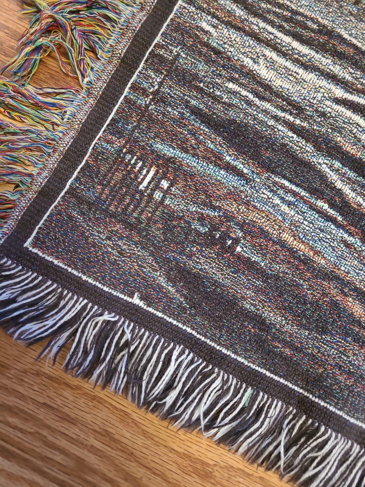 Vintage Woven Tapestry Elk In River Decorative Throw Blanket 58×42″