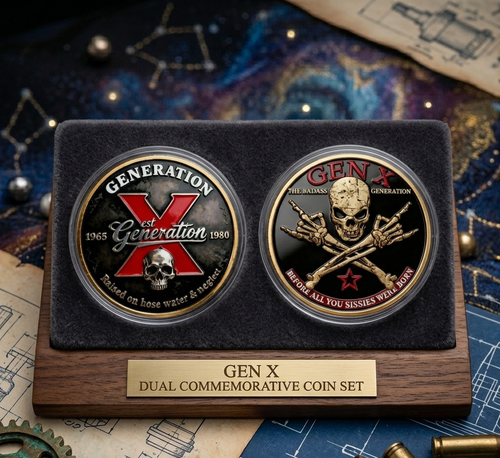 Gen X Skull Vintage Commemorative Challenge Coin