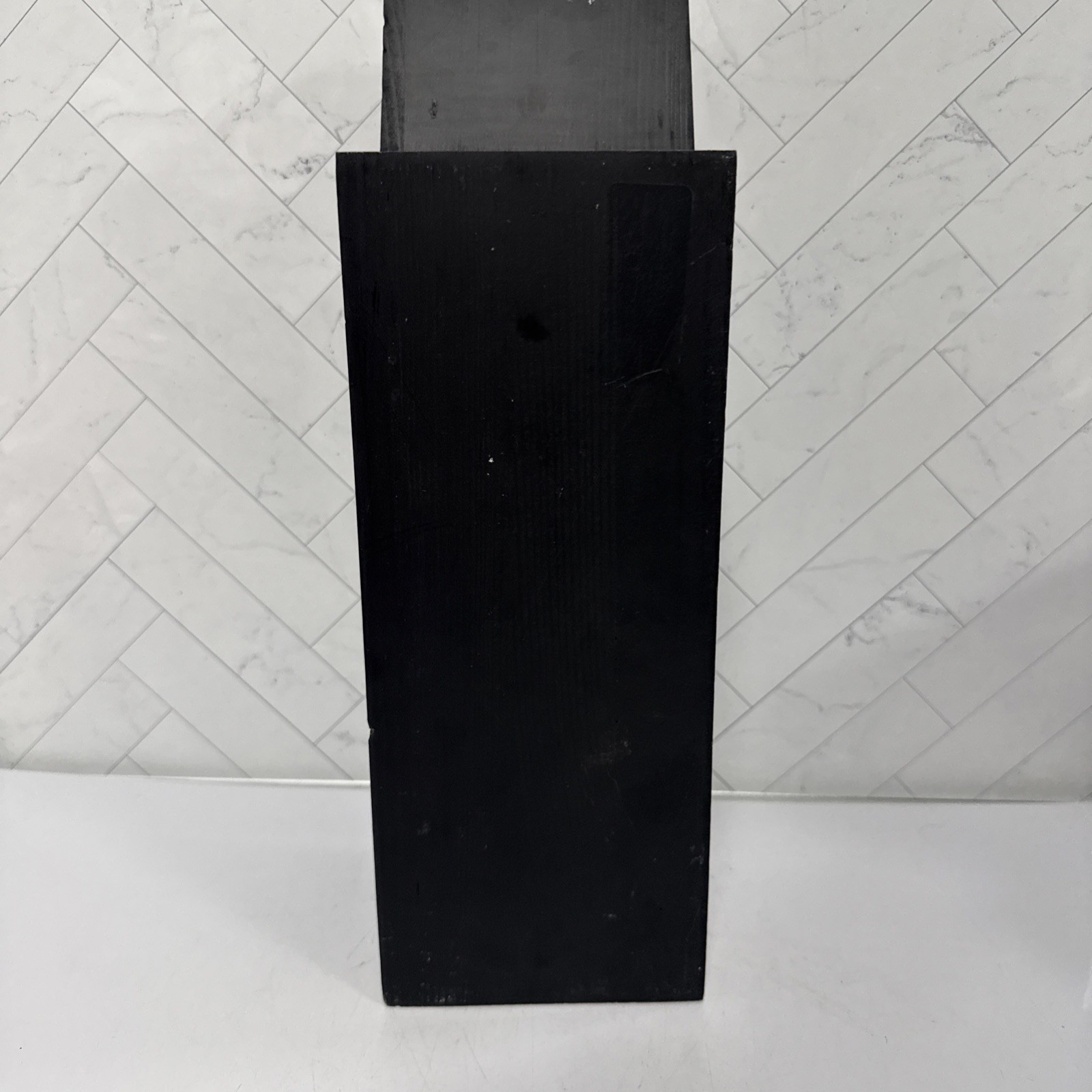 Black Wooden Coffin Display Remote Control Holder Shelf Free Standing Halloween