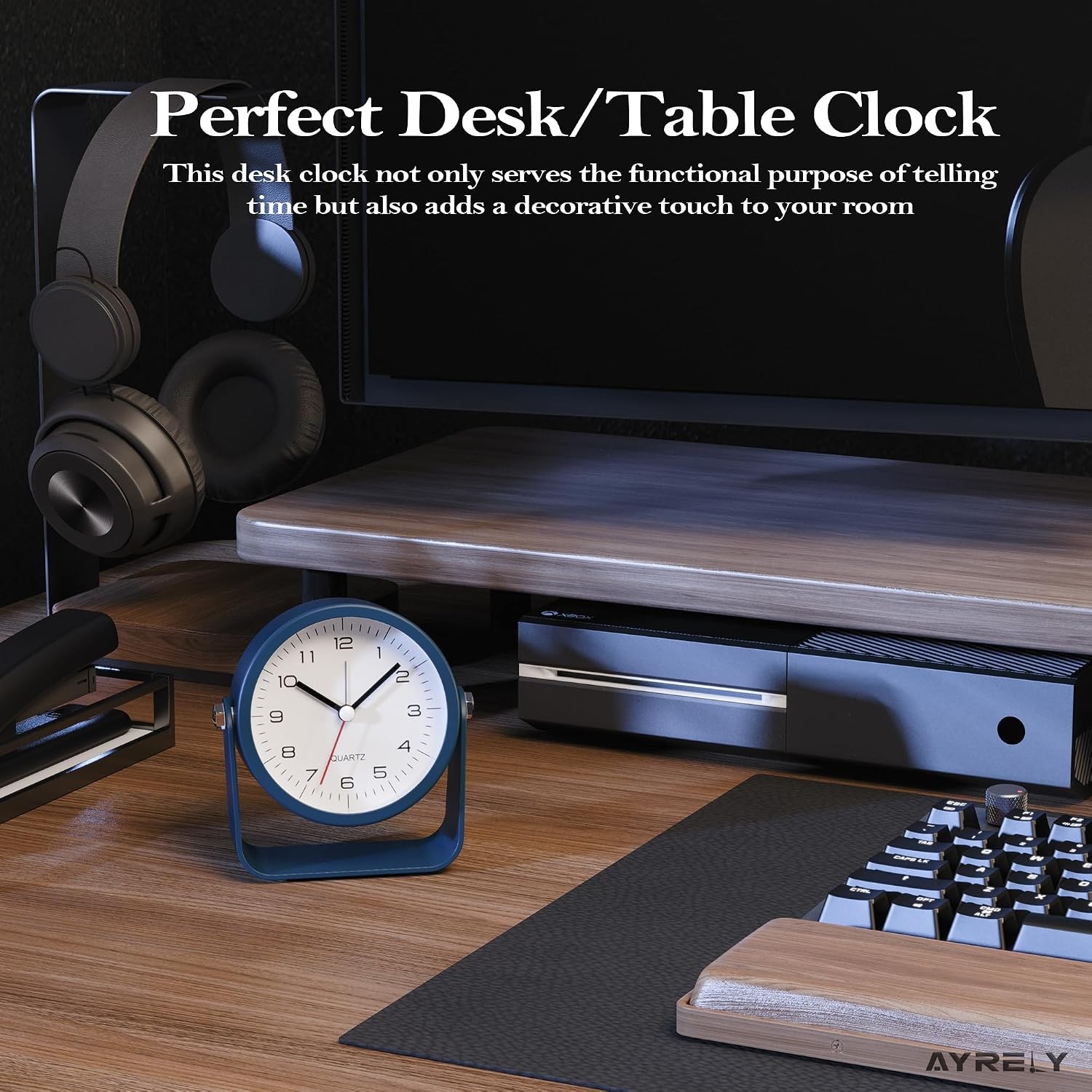 ® 3.5 Inch Small Analog Alarm Clocks,Battery Operated Desk Clock,Cute Table