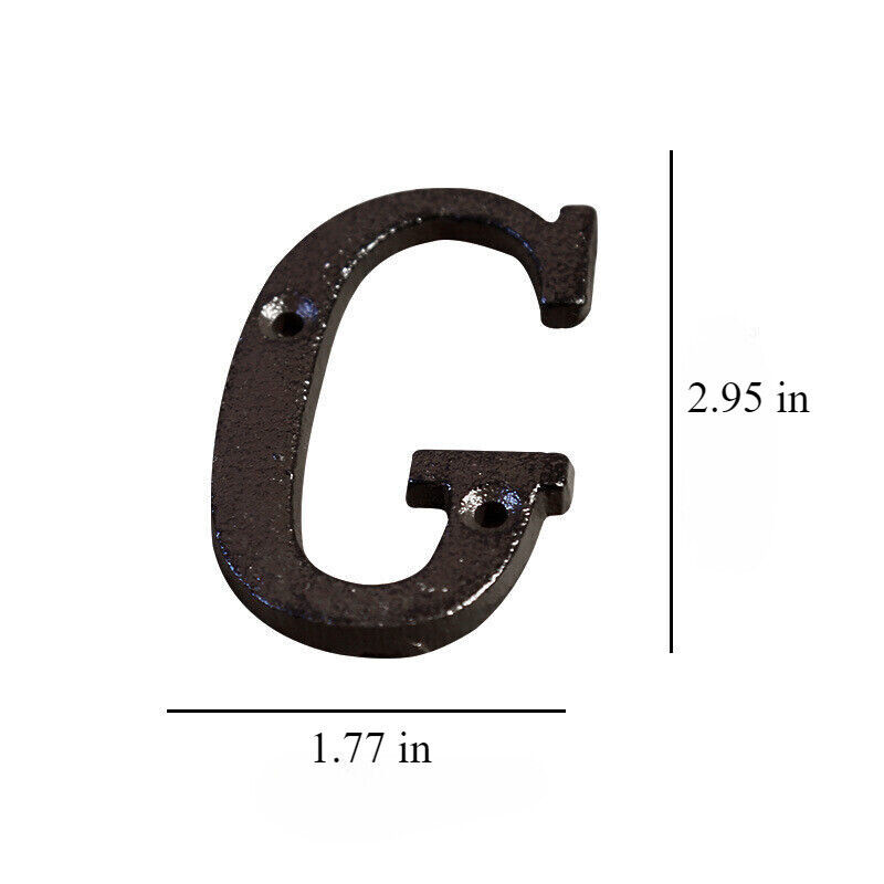 Cast Wrought Iron Black Antique House Door Alphabet Letters and Numbers HOT!