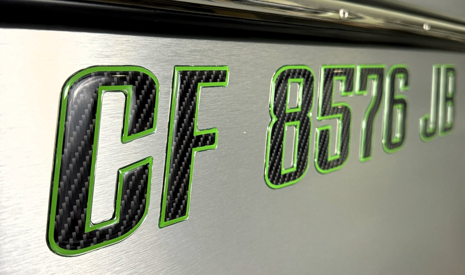 Carbon Fiber Green Boat & Jet Ski Registration Numbers 3D Raised Waterproof 3″