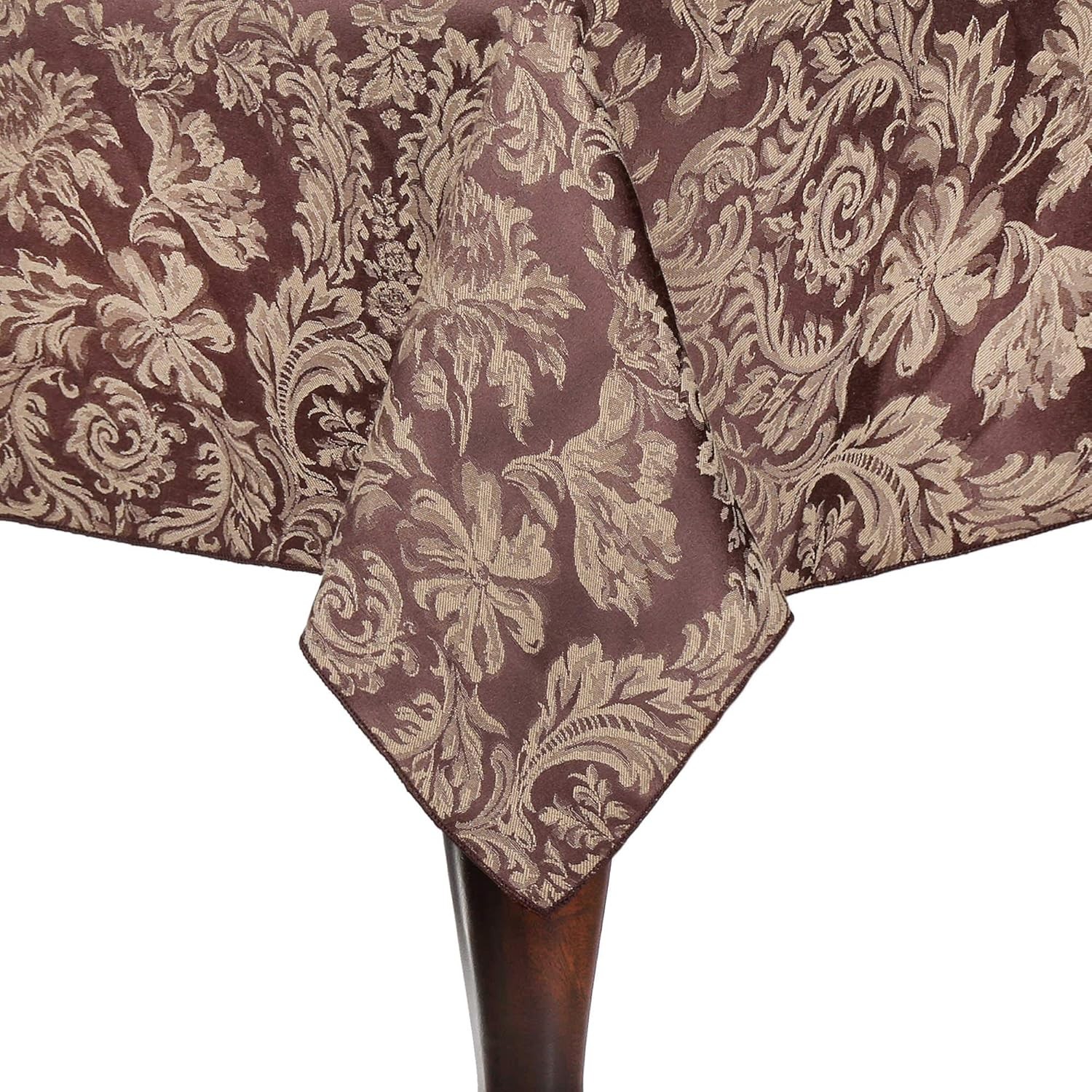 Miranda 70x144in Rectangle Tablecloth – Cotton Polyester Damask Table Cloth with