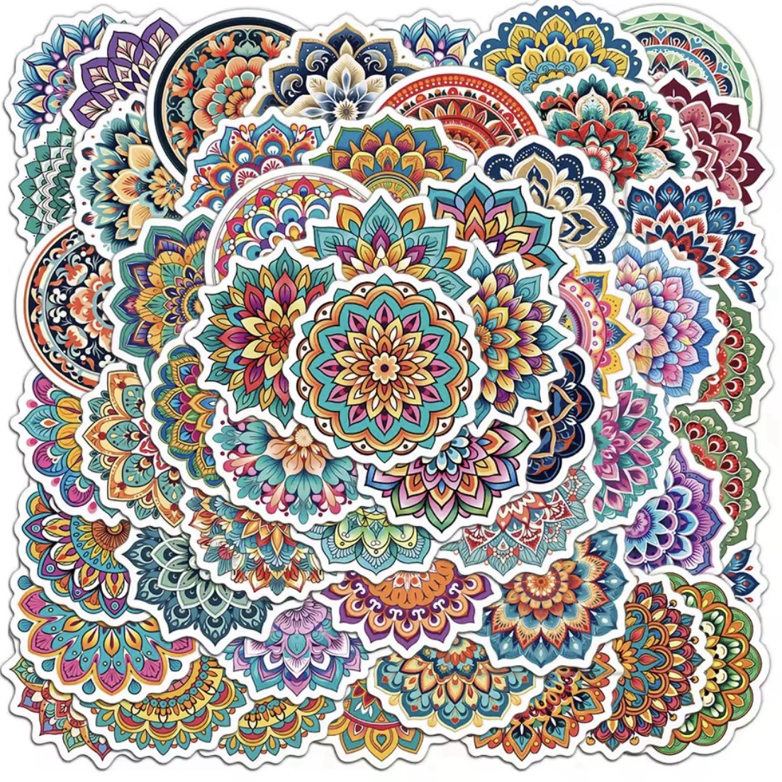 Mandala Style Stickers 50pc Colorful Mandala Pattern Mix Stickers FREE SHIPPING