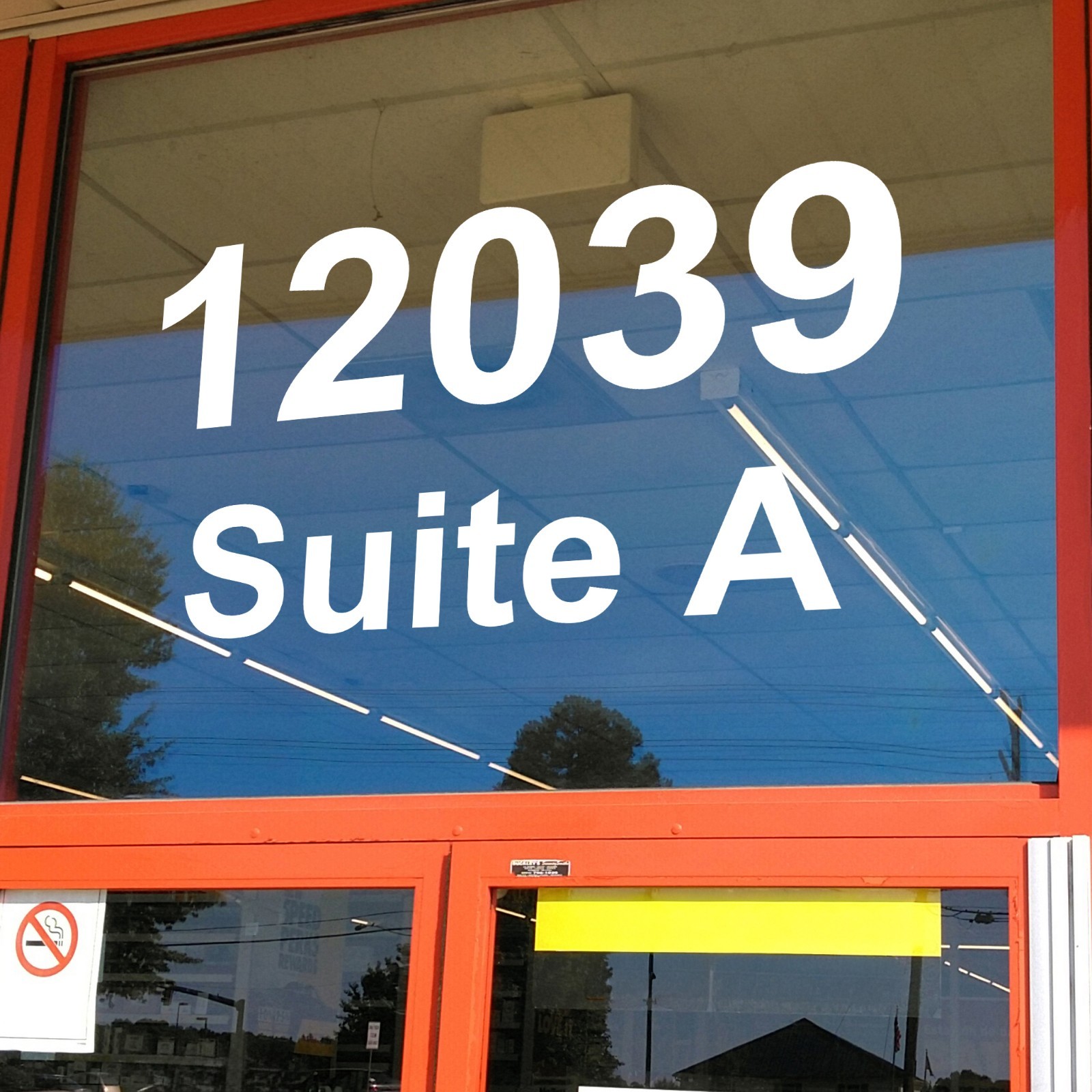 Two Line Business Storefront Custom Vinyl Sticker Decal Arial Bold Reversible
