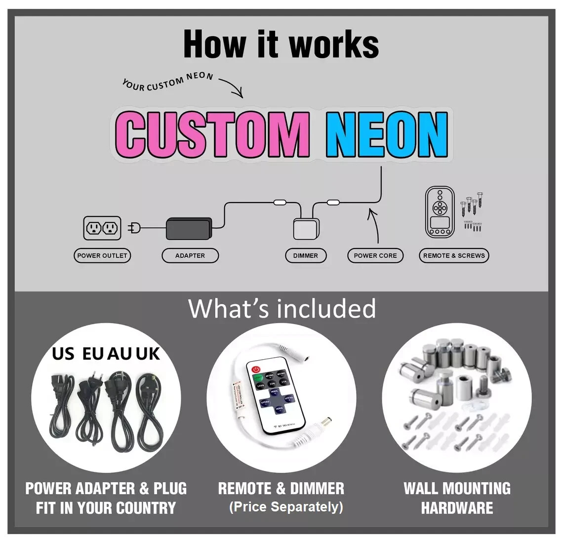 Custom LED Neon Sign – Business, Restaurants, Home Bar, Party, Wedding Décor