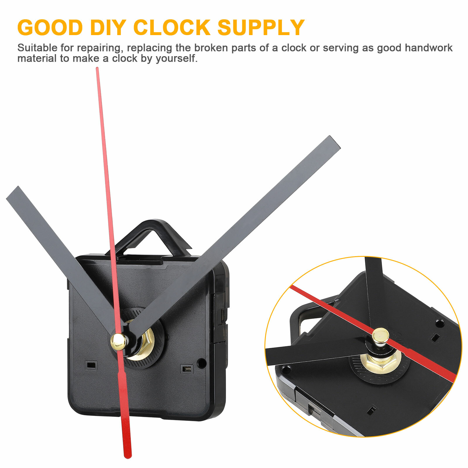 Replacement Quartz Wall Clock Movement Mechanism Motor With Hands & Fittings Kit