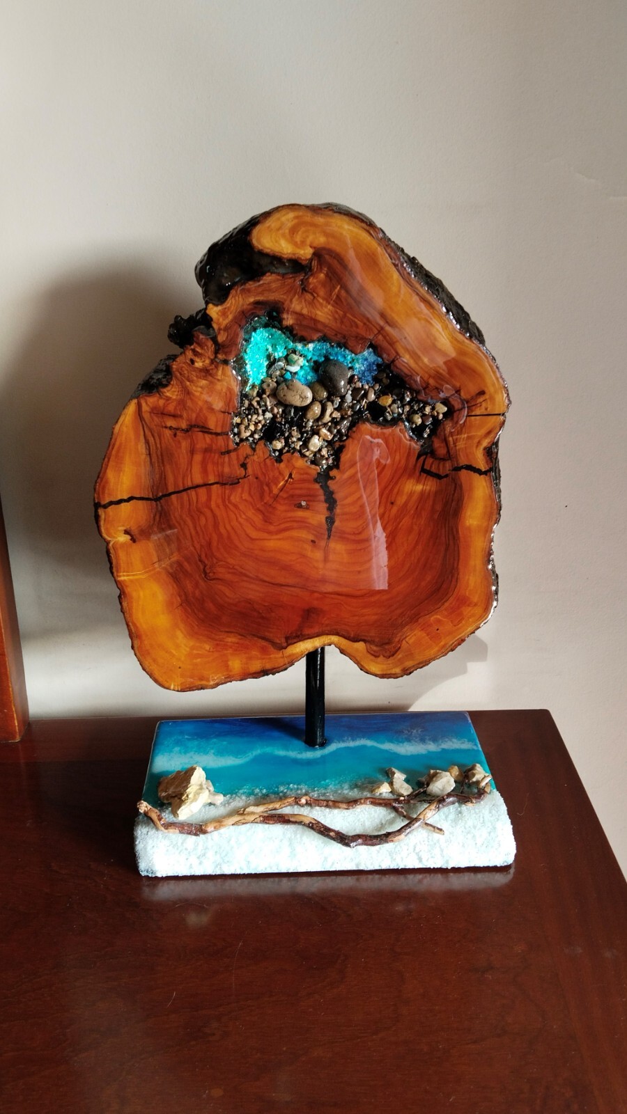 14×17 inc. Unique Olive Wood Sculpture ,Abstract Natural Wood Sculpture, Gift