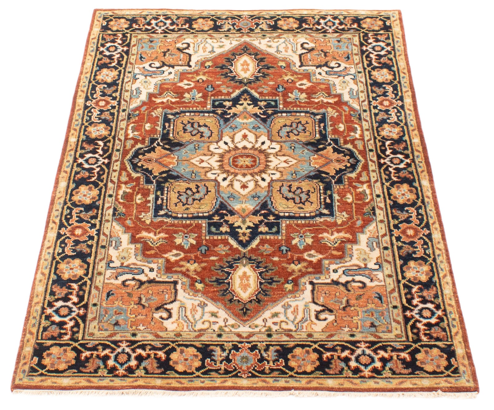 Vintage Hand-Knotted Carpet 3’10” x 5’11” Traditional Oriental Wool Area Rug