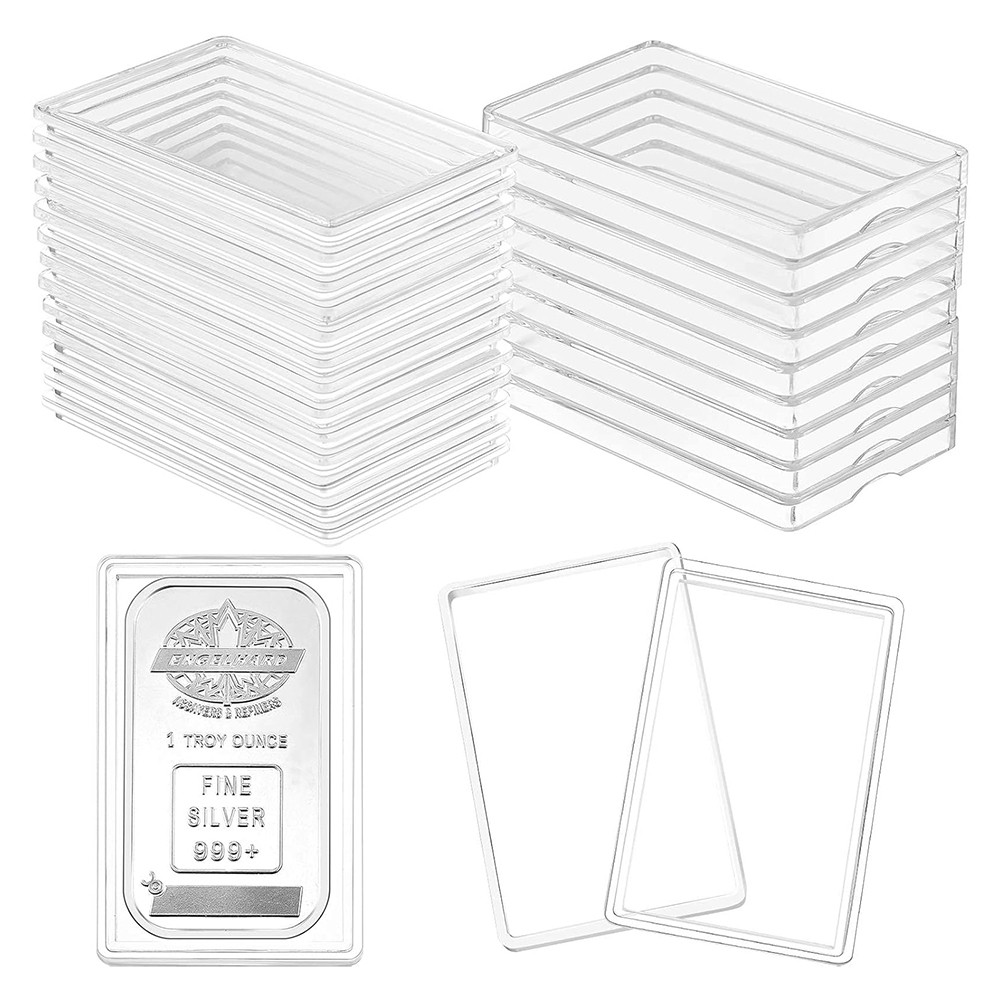 5-200x Clear Acrylic 1 Oz Silver Bar Capsule Holder Storage Case Container Box