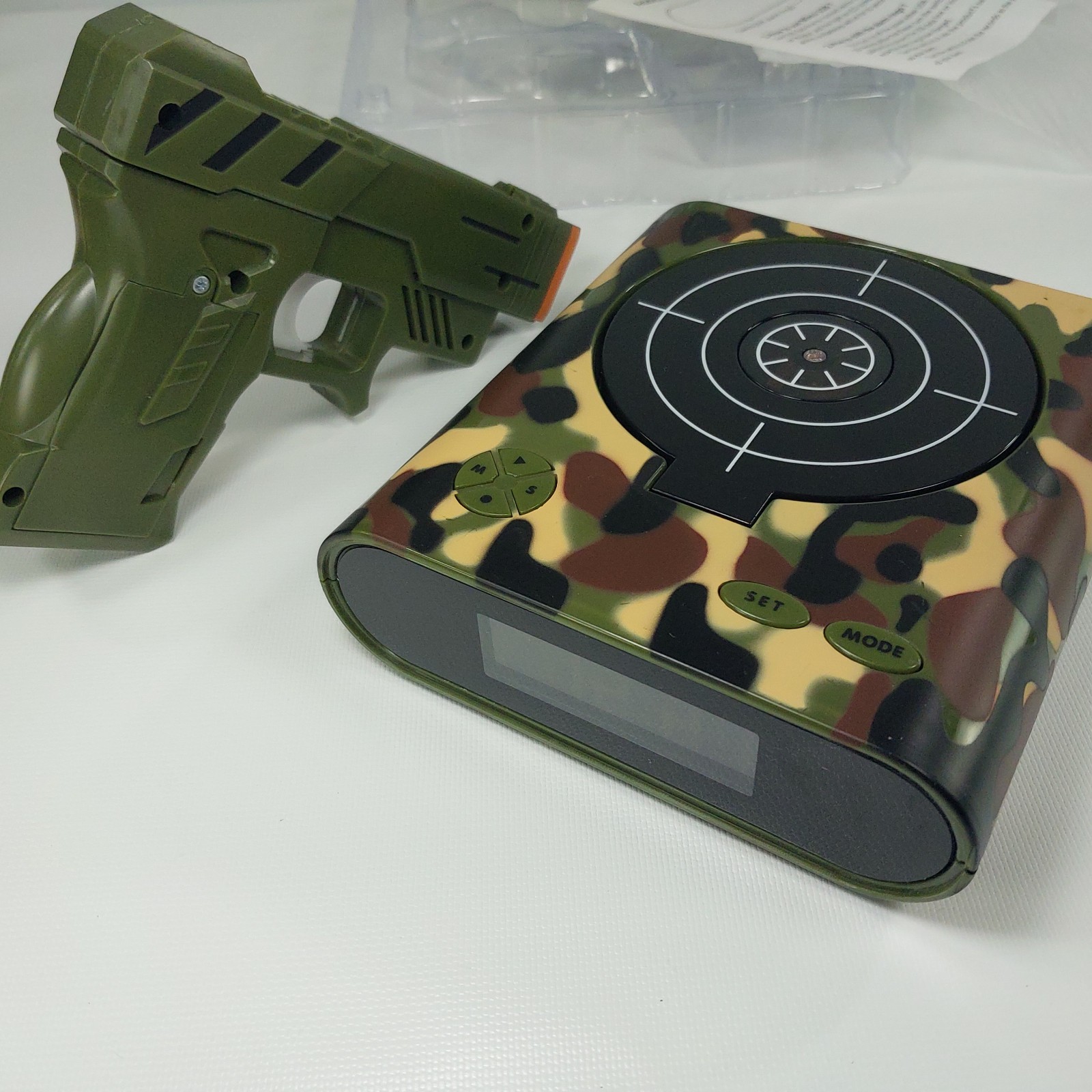Gun Target Alarm Clock Camouflage BF1821 Shooting Game For Parts Read Below