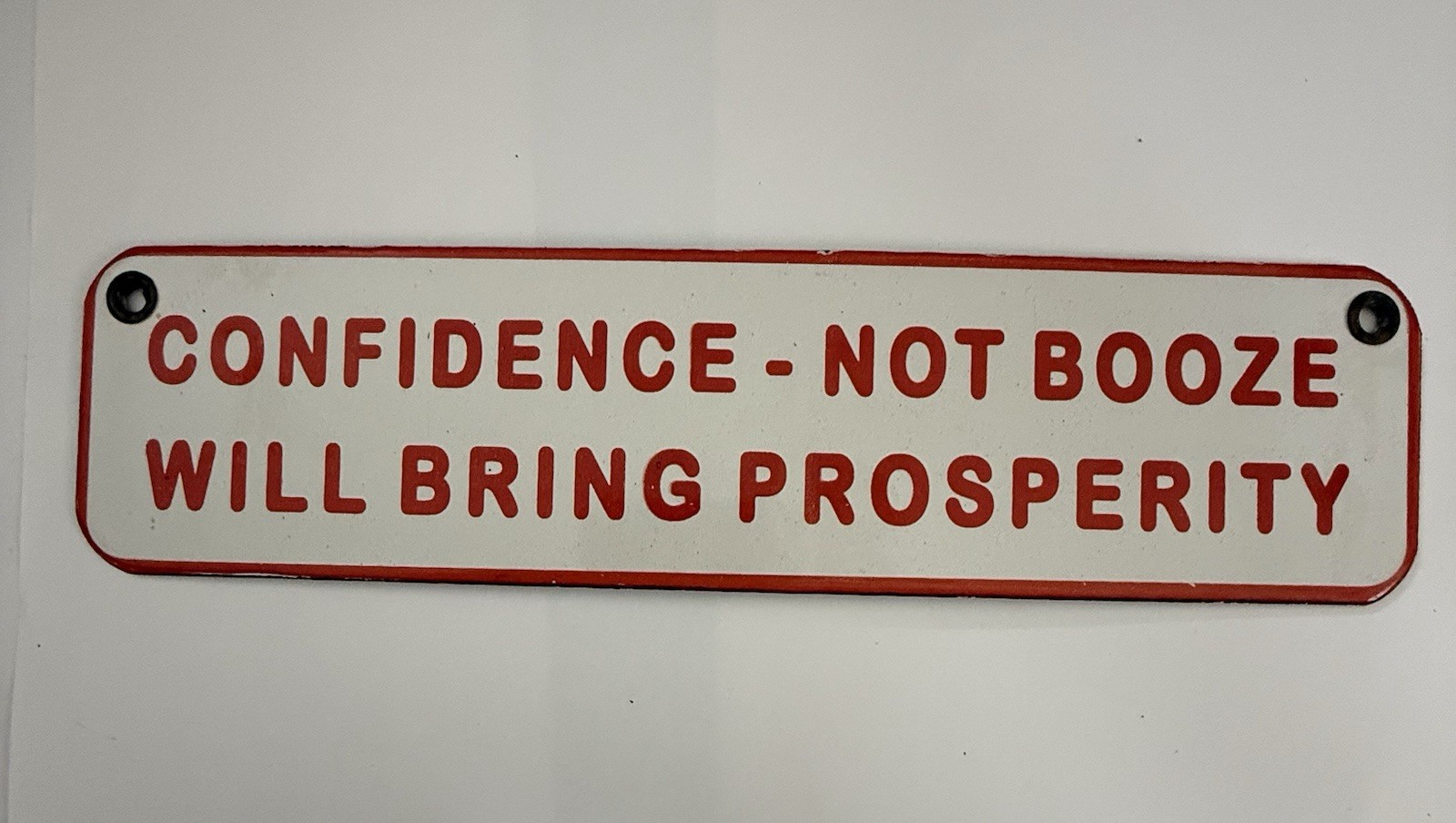 Prohibition Metal Sign Red White Rectangle