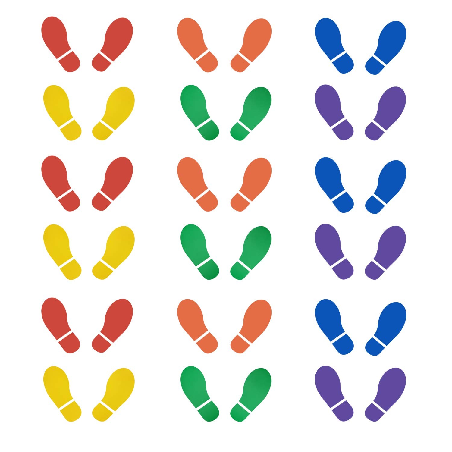 18 Pairs 36 Prints Colorful Kids Size Shoes Footprint Stickers Footprint Deca…