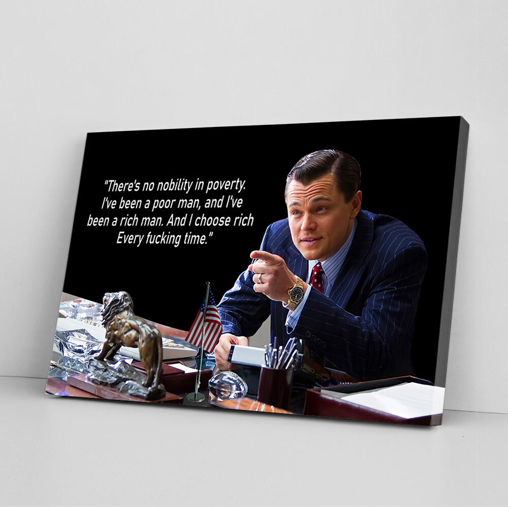 Wolf of Wall Street Framed Canvas Movie Poster Motivational Leonardo DiCaprio
