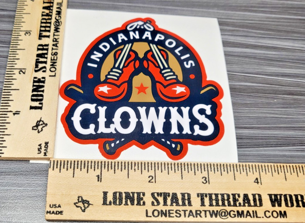 LAMINATED INDIANAPOLIS CLOWNS BANANA BALL STICKER