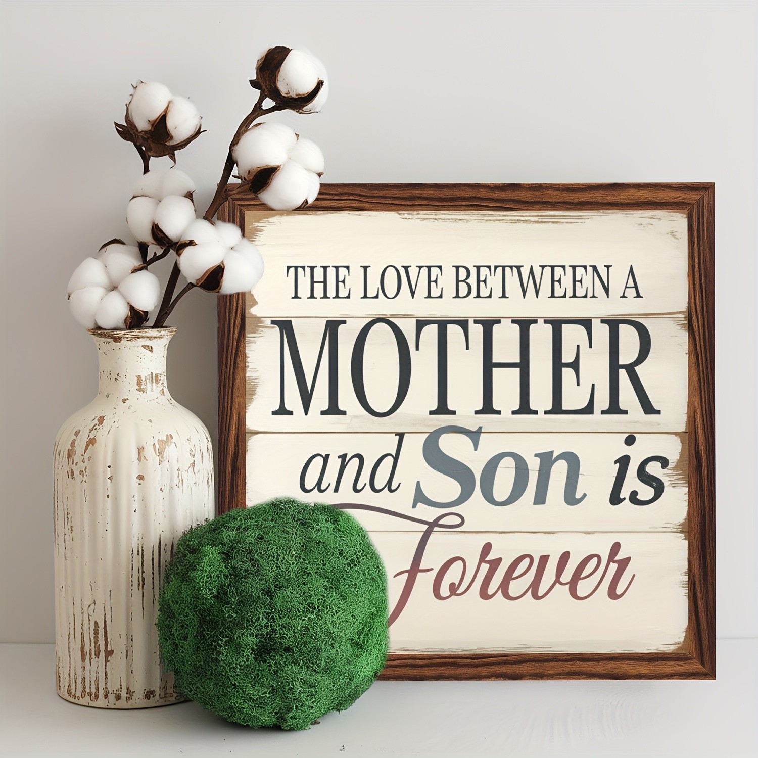 The Love Between A Mother And Son Is Forever Wooden Plaque Mother’s Day Gift