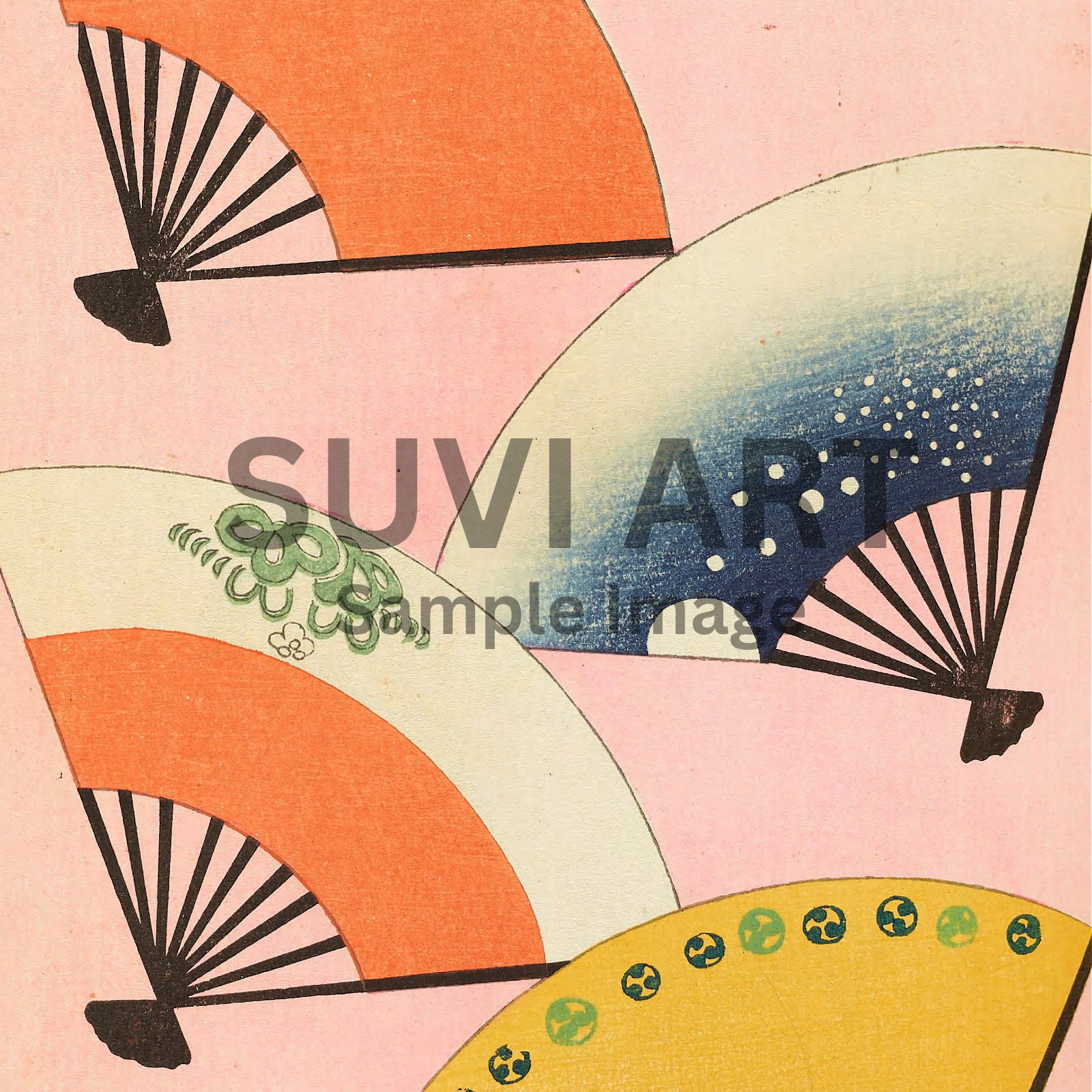 Digital Image Picture Wall art Beautiful Hand Fan for living and bed room A-21