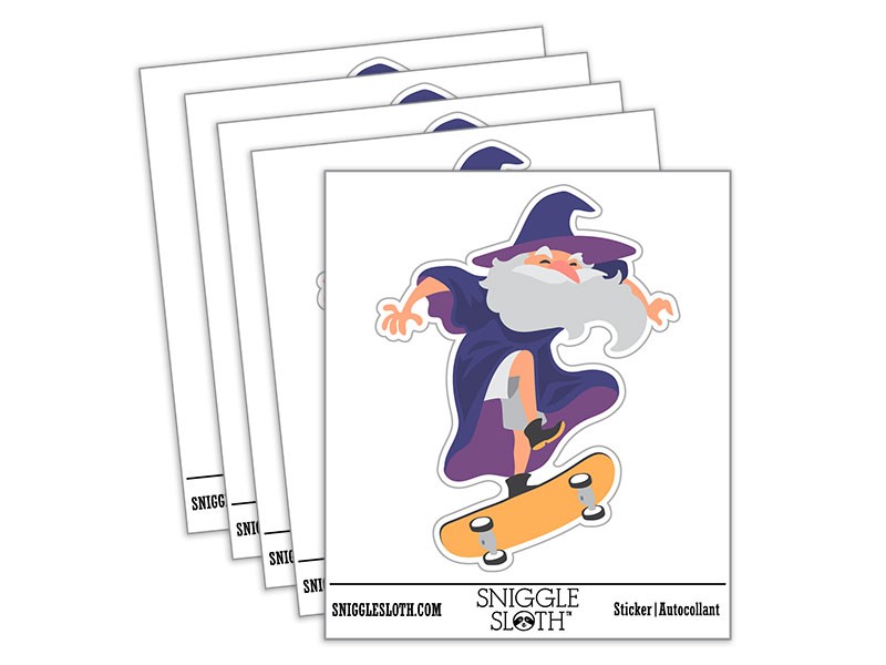 Cool Skateboarding Wizard Magic Trick Vinyl Sticker Set – 5 Pack