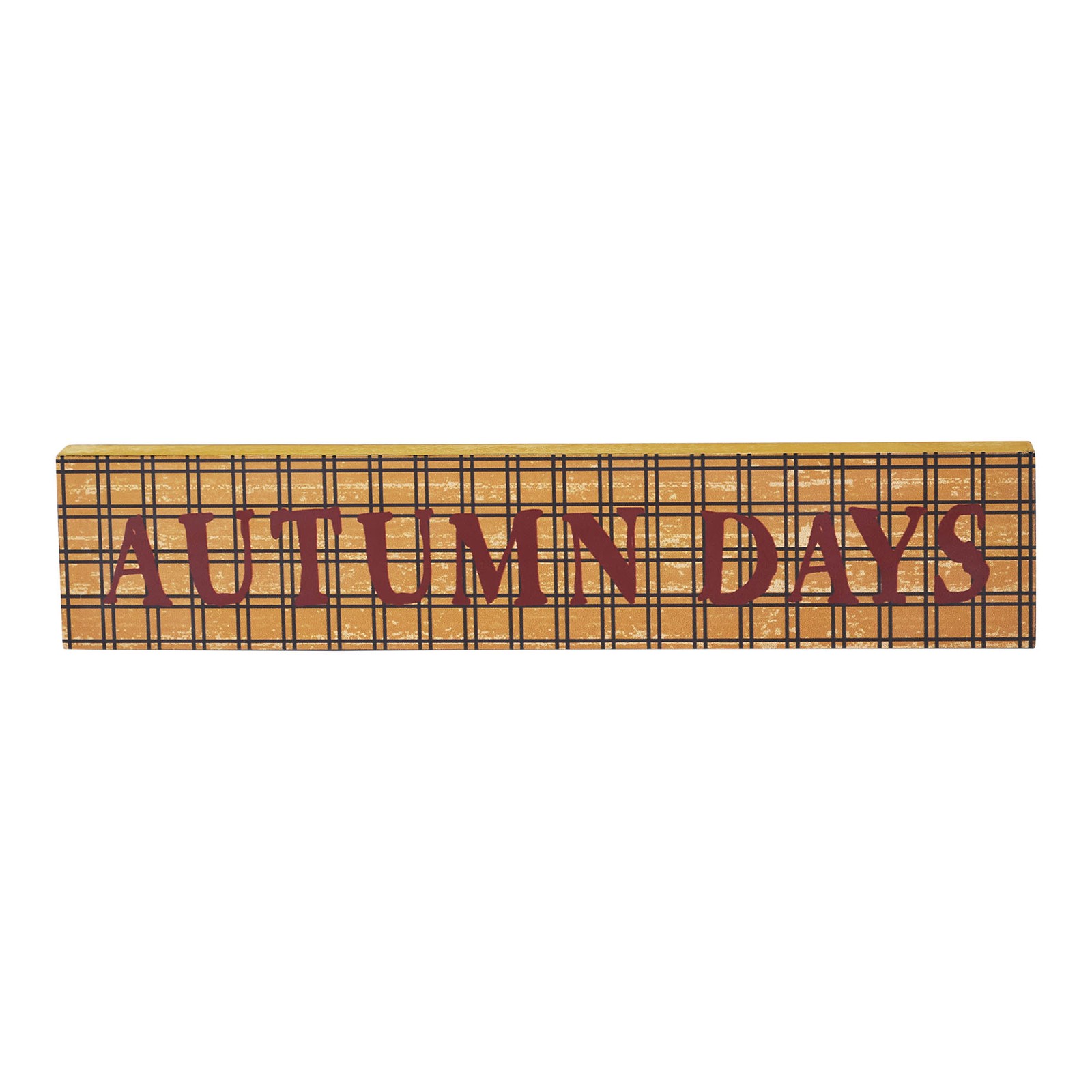 Autumn Days Burgundy on Mustard Base MDF Sign 3×14 VHC Brands