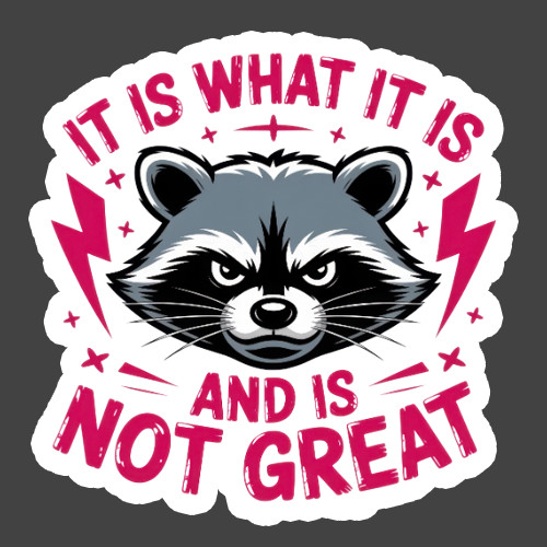 Raccoon Sticker Vinyl Decal It Is What It Is And Is Not Great Funny