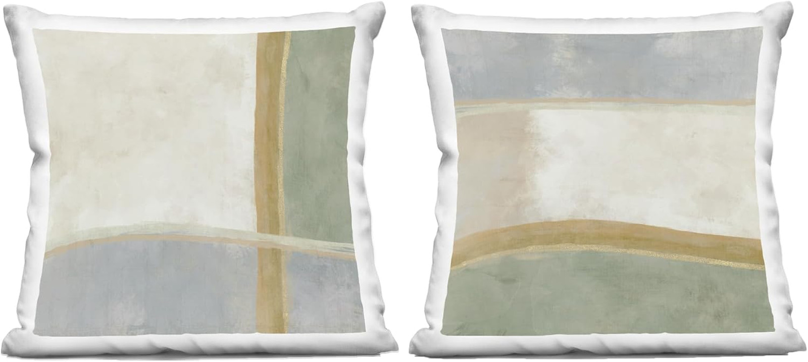 Geometric Earth Tone Decorative Pillow Set – 2 Piece, 18×18 Inches