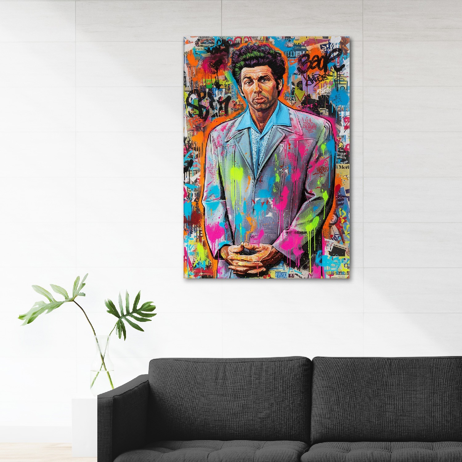 The Kramer Portrait – Graffiti Cosmo Ready to Hang Canvas Art Seinfeld 36 x 24
