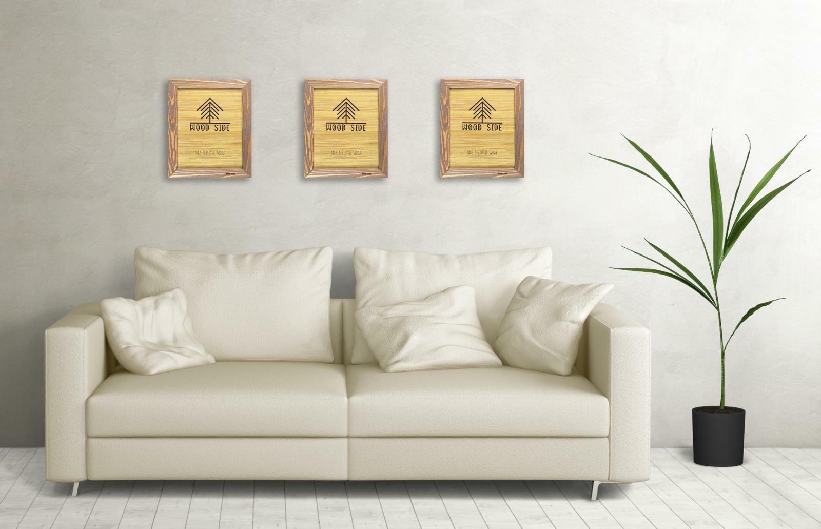 Rustic Wooden Picture Frames – Natural Solid Eco Wood – Wall/ Tabletop – Walnut