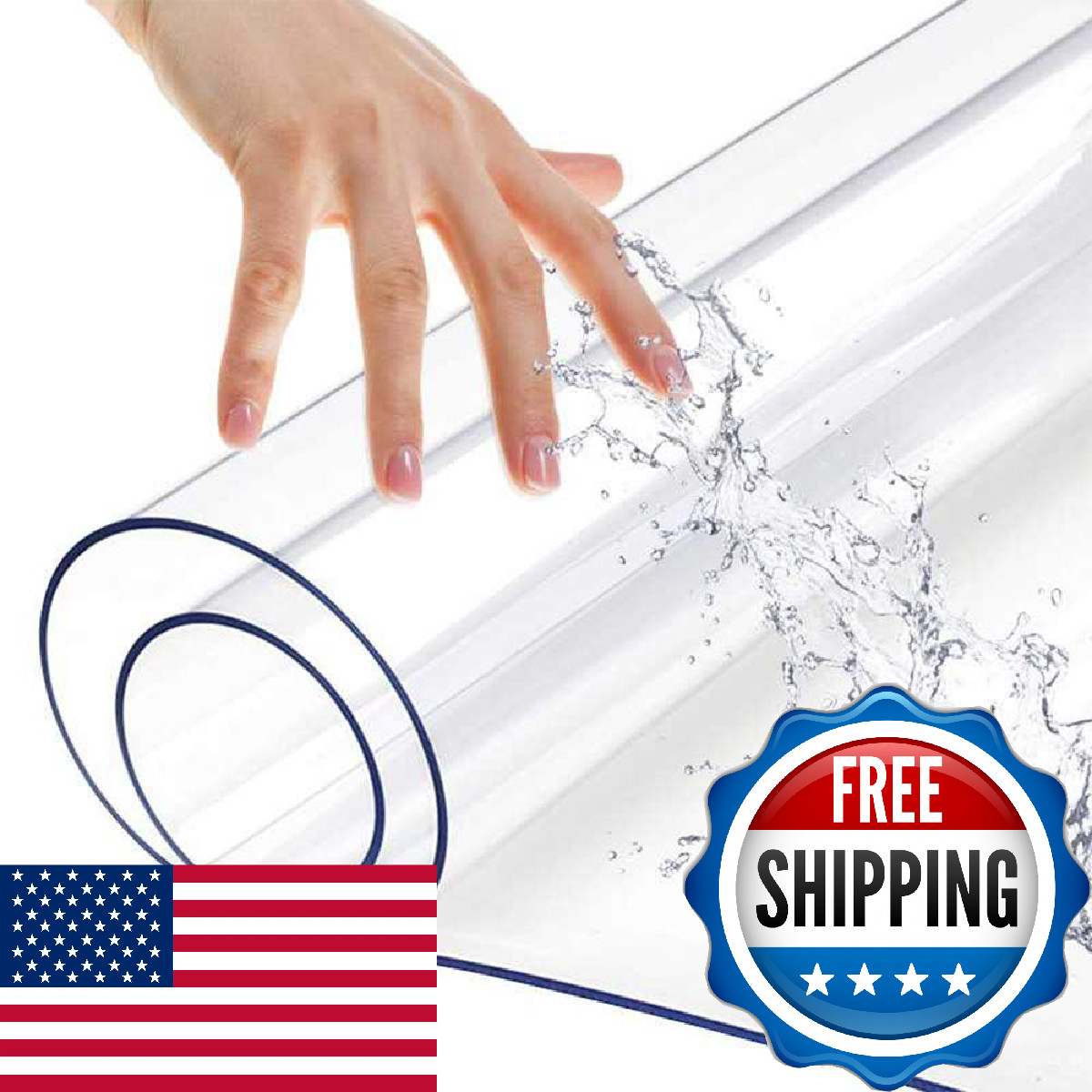 Leoewo Rectangular Clear Table Protector Crystal Plastic Table Pads Vinyl