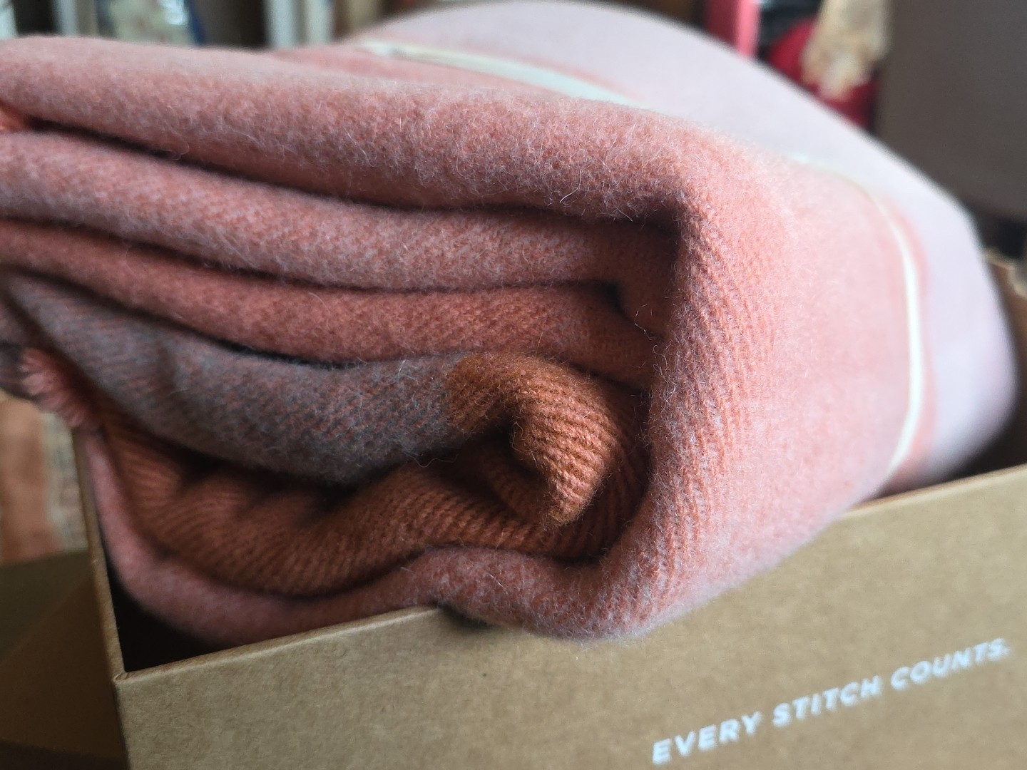 Double Stitch Alpaca Wool Throw Blanket – Warm, Alpaca-Wool Blend Multi Color