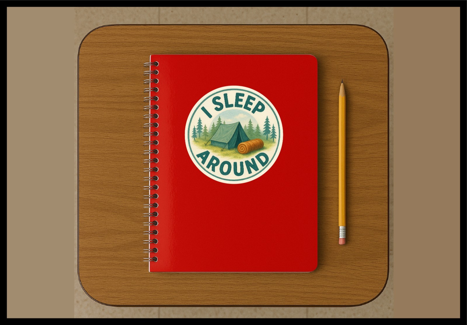 Camping Decal Sticker I Sleep Around Camp Tent Travel Adventure Nature Hiking