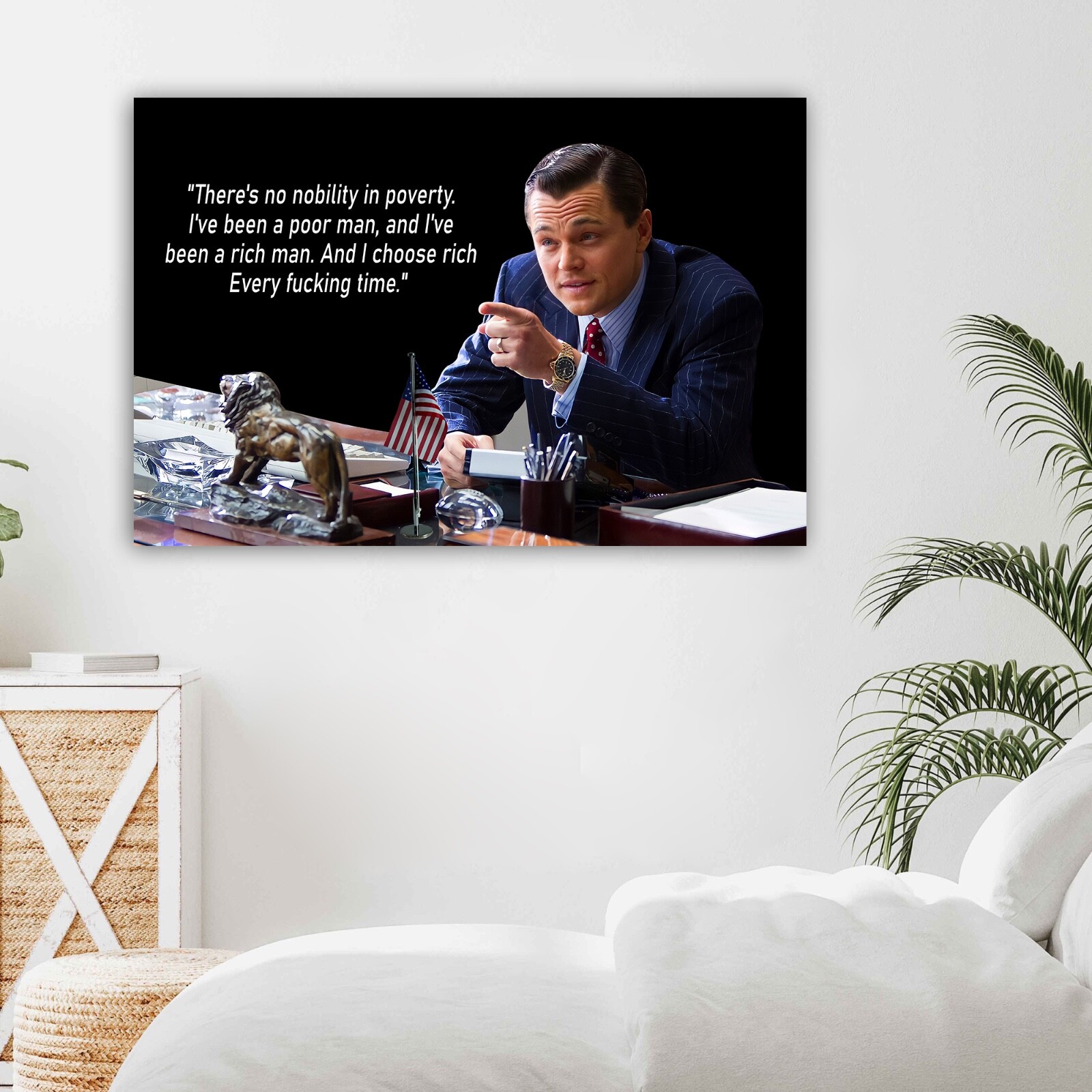 Wolf of Wall Street Framed Canvas Movie Poster Motivational Leonardo DiCaprio