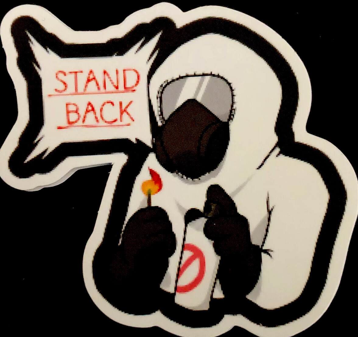 VIRUS STICKER 2020 “STAND BACK PLEASE“ 2 1/2“ X 2 1/4“ PROTECT YOURSELF!