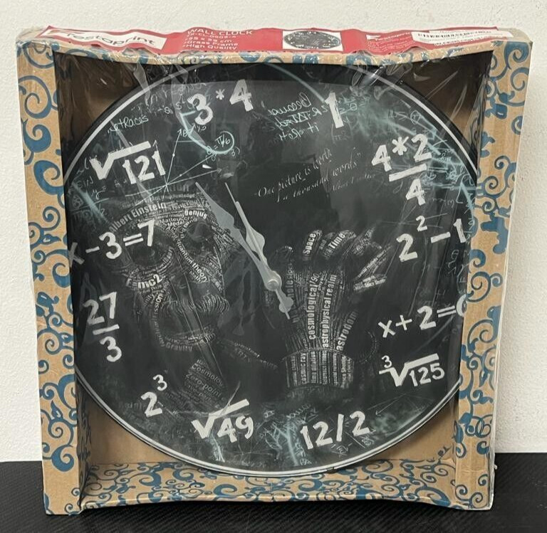 Albert Einstein Math Wall Clock Algebra Equations Mathematic Hour Minute Watch