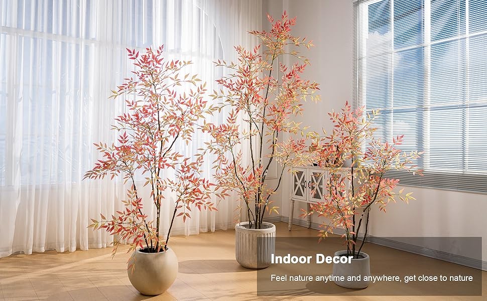 7.2ft Faux Bamboo Tree Artificial Nandina Tree Artificial Indoor Plants