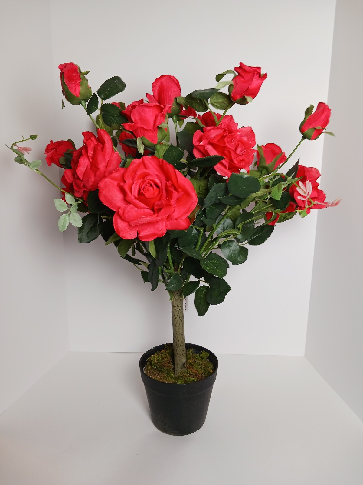 BRAND NEW Wicker Park 27″ Faux ROSE BUSH – RED in Starter Pot GORGEOUS!