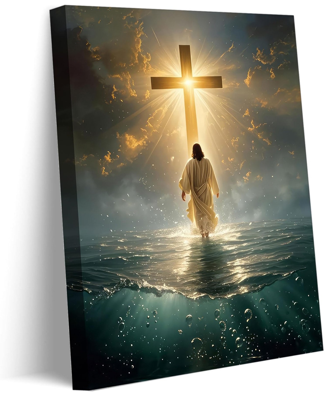 Jesus Walking On Water Canvas Wall Art Jesus Christ Wall Decor Picture Christ