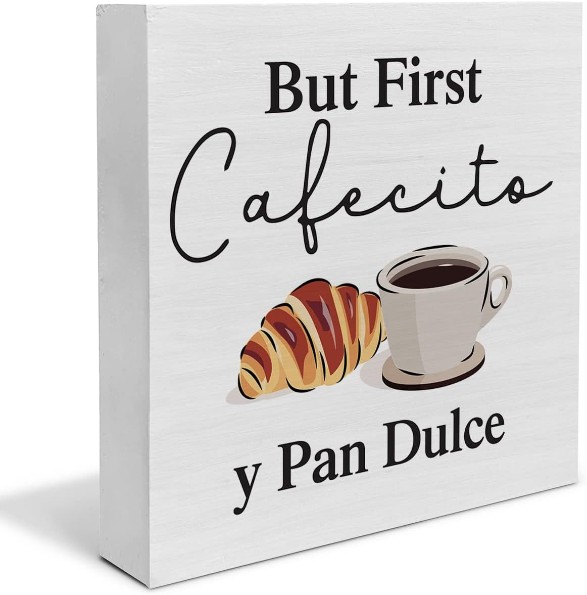 Country But First Cafecito Y Pan Dulce Wood Box Sign Decor Desk Sign Coffee Bar
