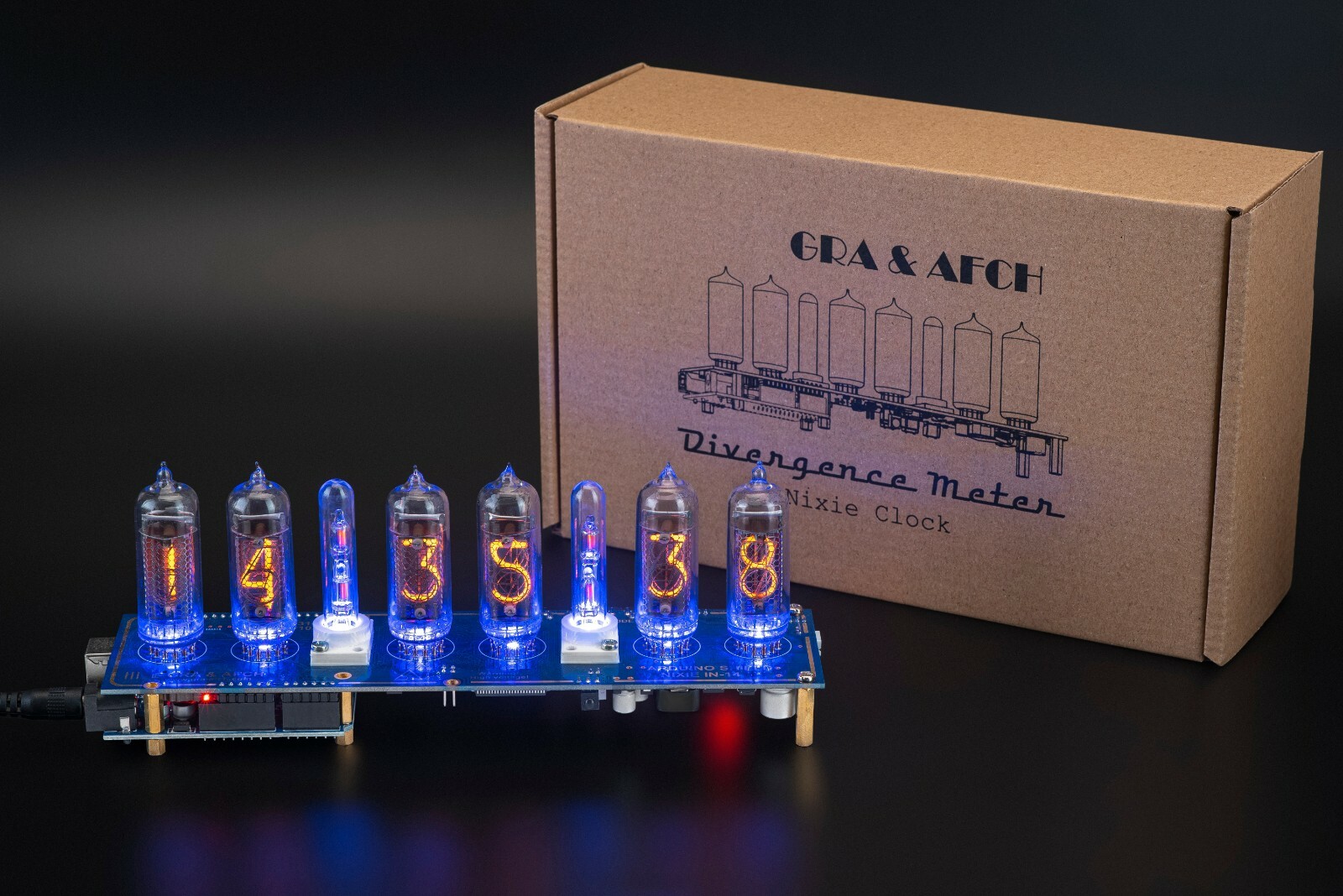 IN-8 Shield Nixie Clock with Sockets, Dots and options with Expedited shipping