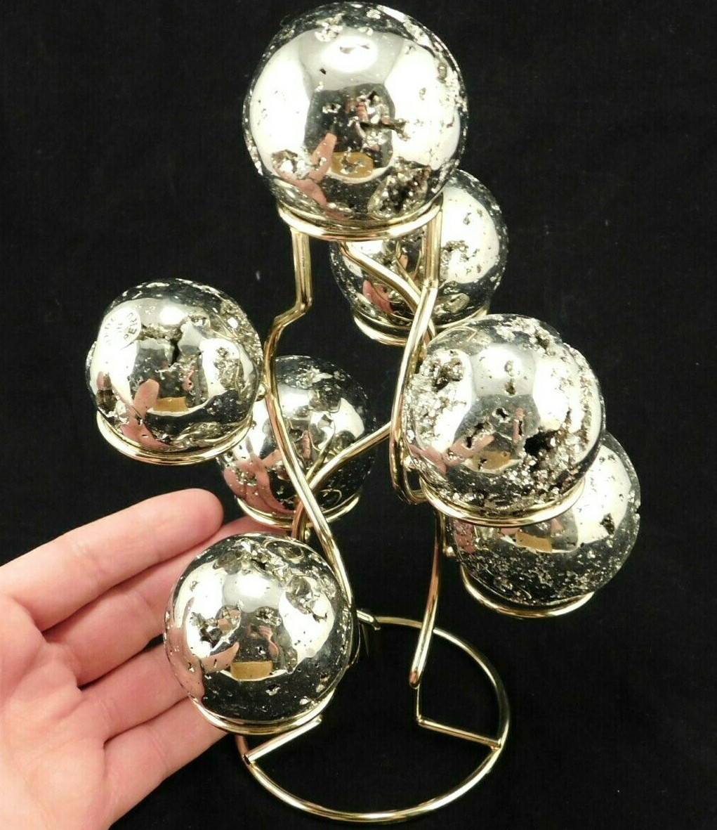 SEVEN! Sphere Display Stand Metal Medium Size Gold Color