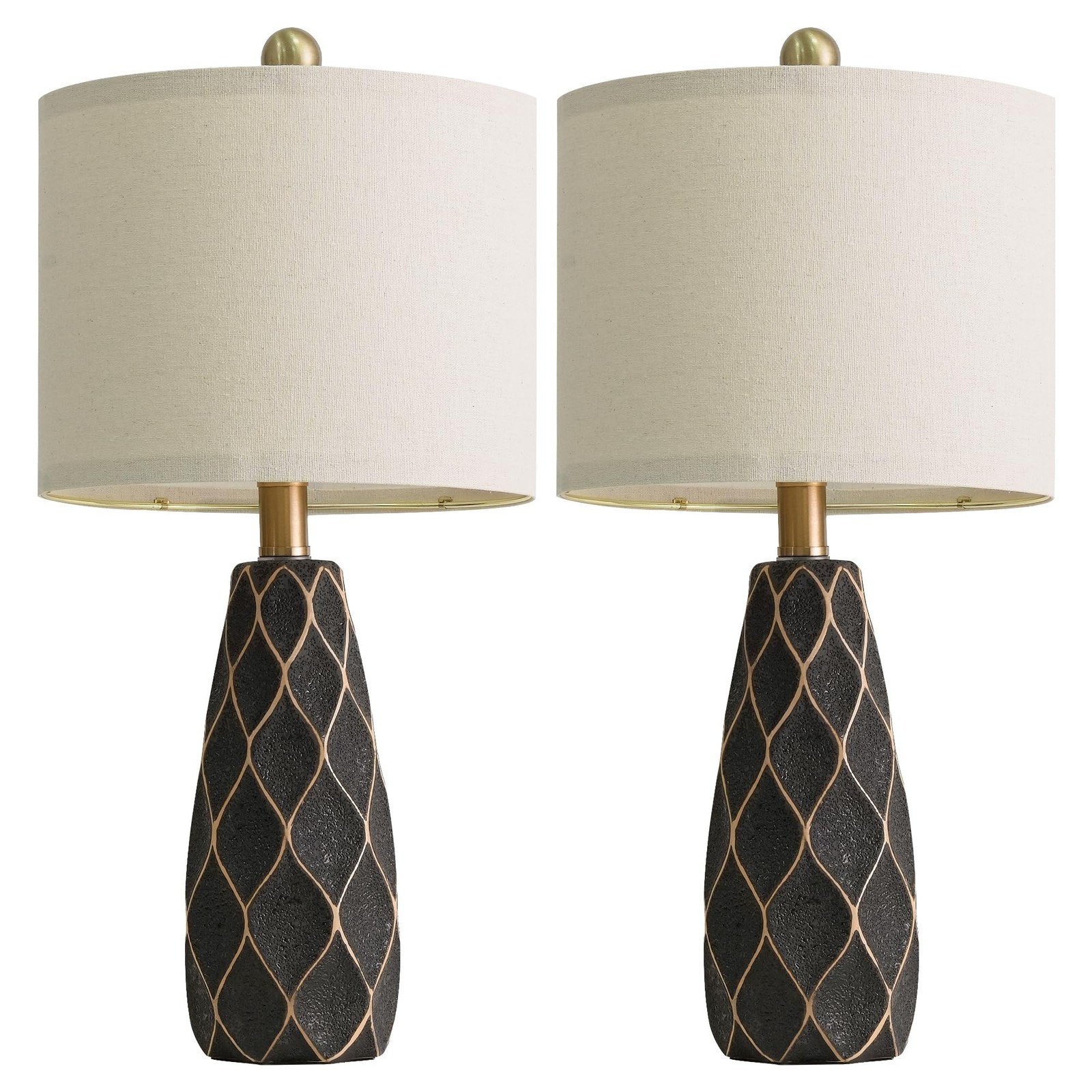 20.75″ Small Table Lamps for Living Room Bedroom Lamps Set of 2 Ceramic Moder…