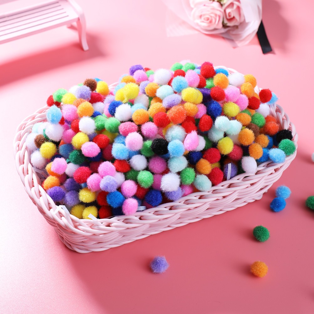 2000Pcs Assorted Color Fluffy Pom Balls for DIY Bag Charms and Decorations