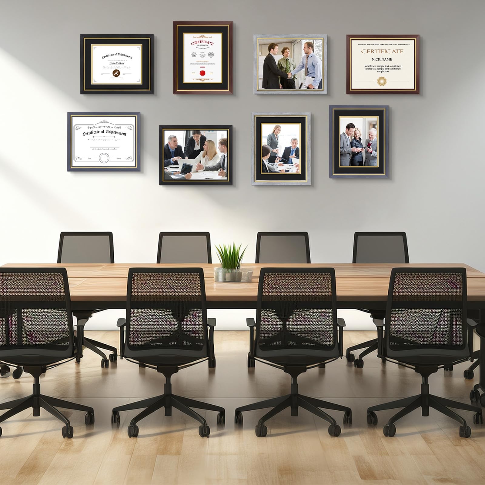 Elegant 11×14 Diploma Frame with Gold Trim for 8.5×11 Certificate Display