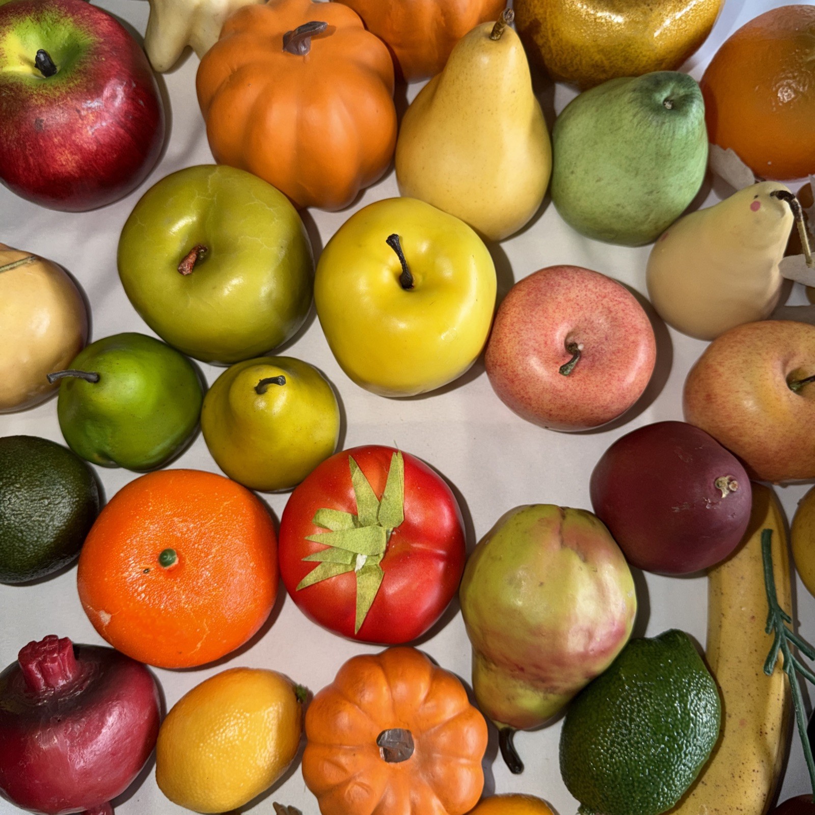 Lot of 40 Artificial Fruits & Vegetables, Faux Food Kitchen Decor Display