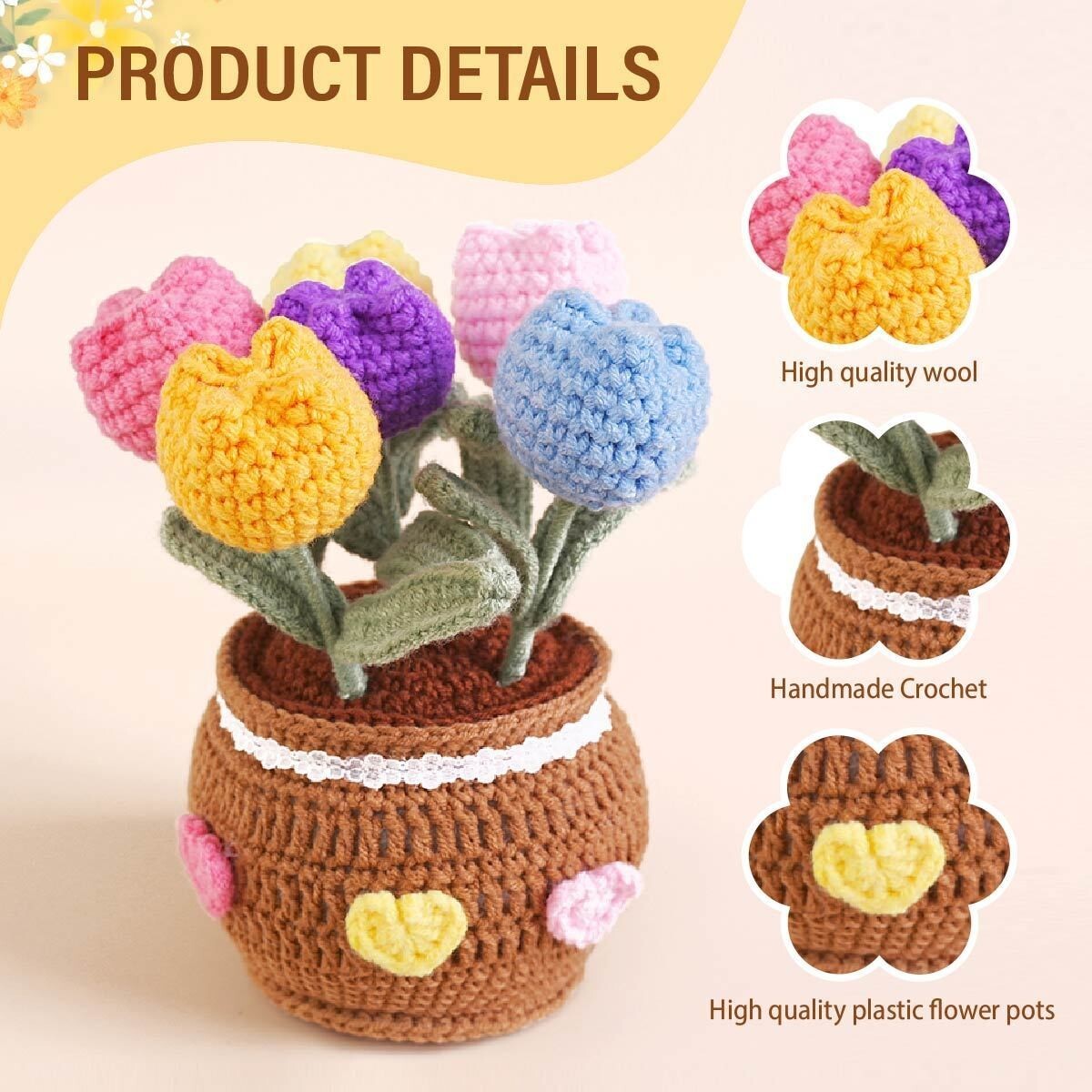 Luxury Handmade Crochet Desktop Decor for Office Desk ComputerDesk Free Shipping