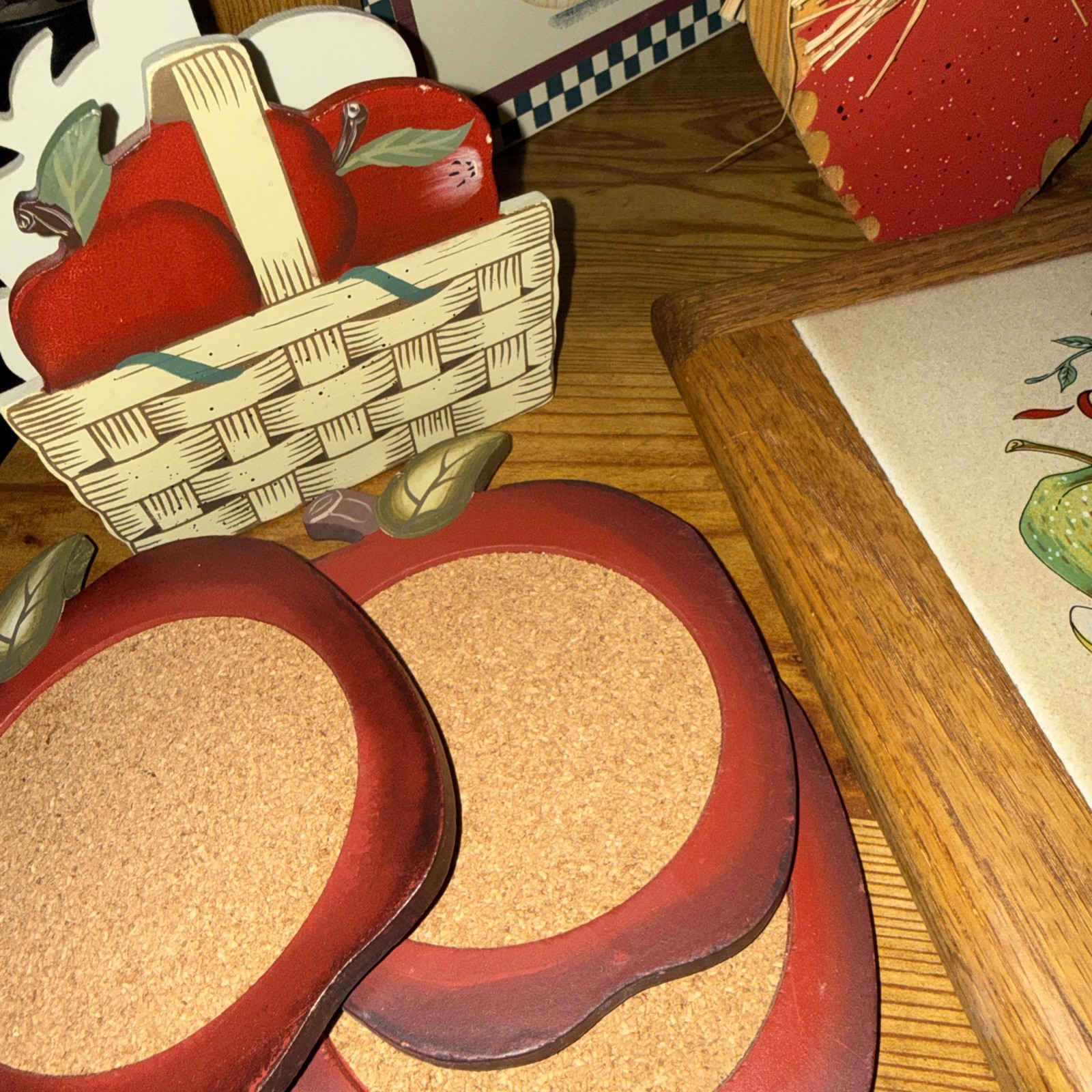 Vtg 90s Style Apple Kitchen Decor Lot Farmhouse Decor Country Grandmacore