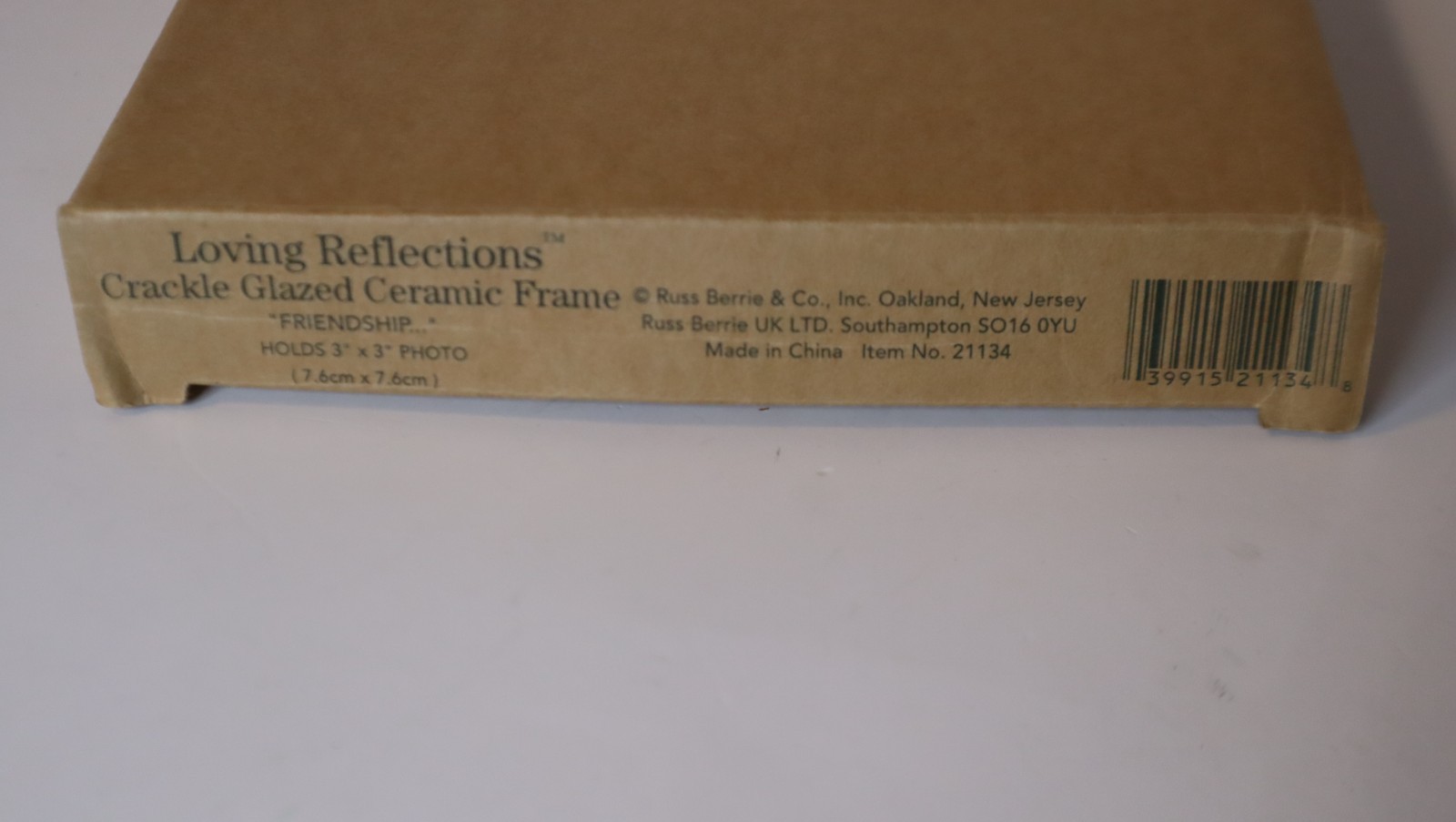 Friendship Photo Frame Beige Crackle Glaze Russ Ceramic