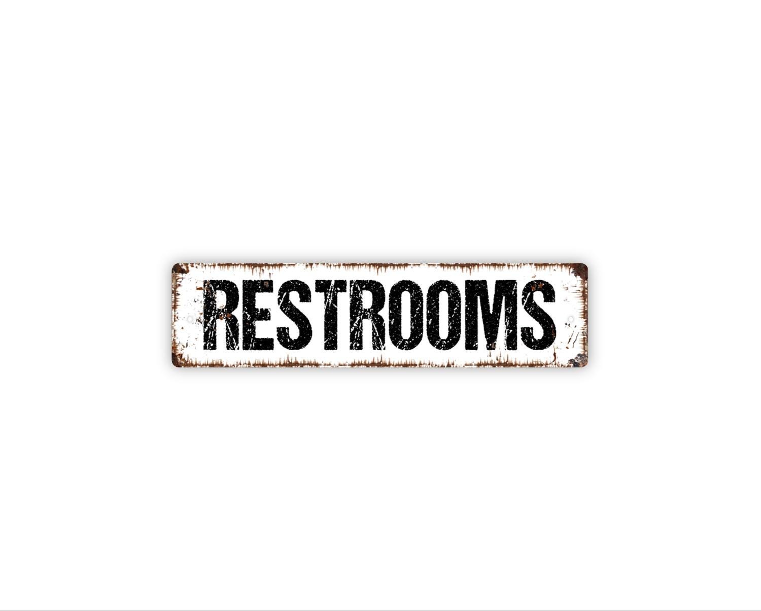Restrooms Sign | Bathroom Direction Wall Art | Office Restaurant Facility