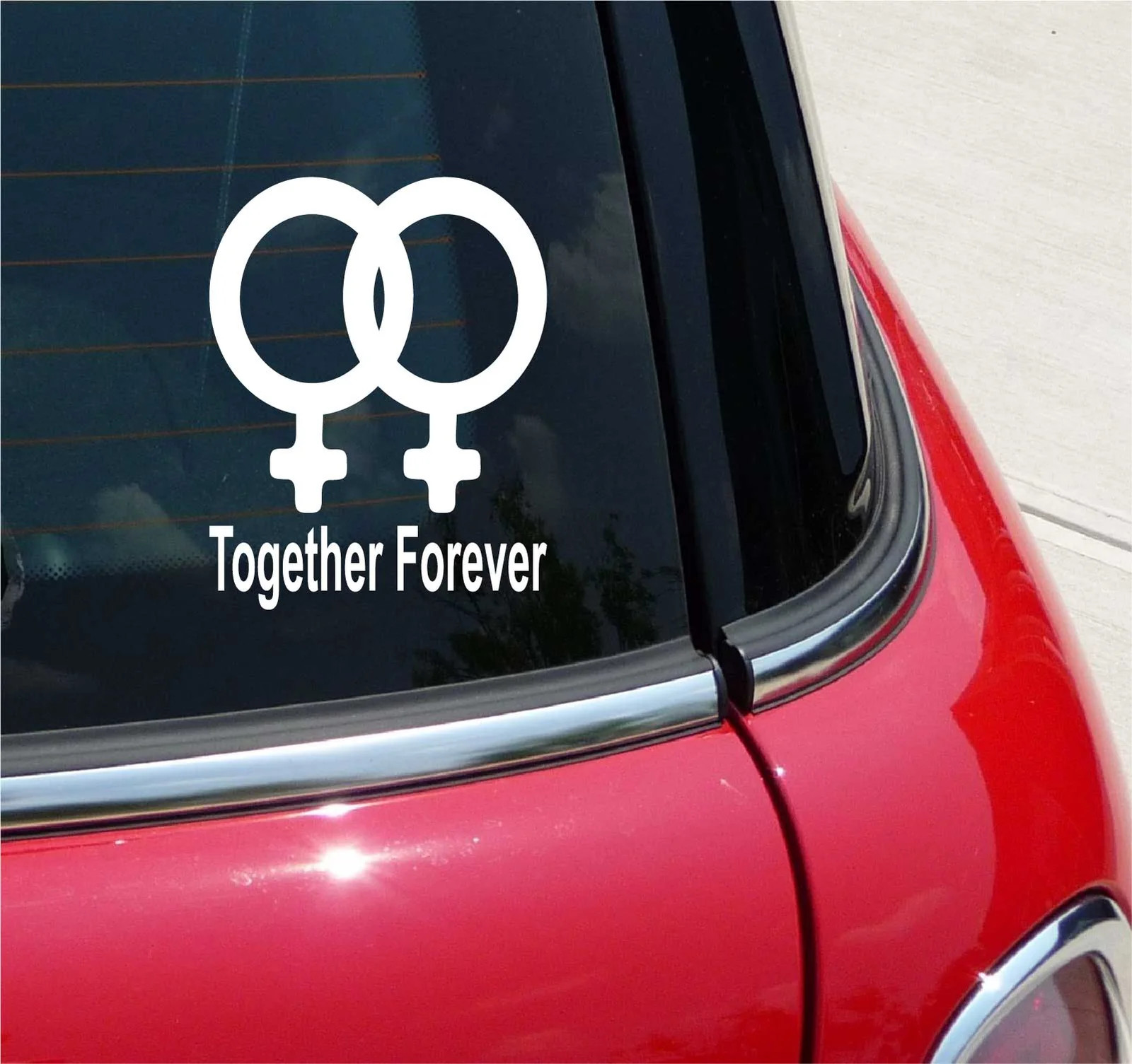 LESBIAN TOGETHER FOREVER HOMOSEXUAL GRAPHIC DECAL STICKER ART CAR WALL DECOR