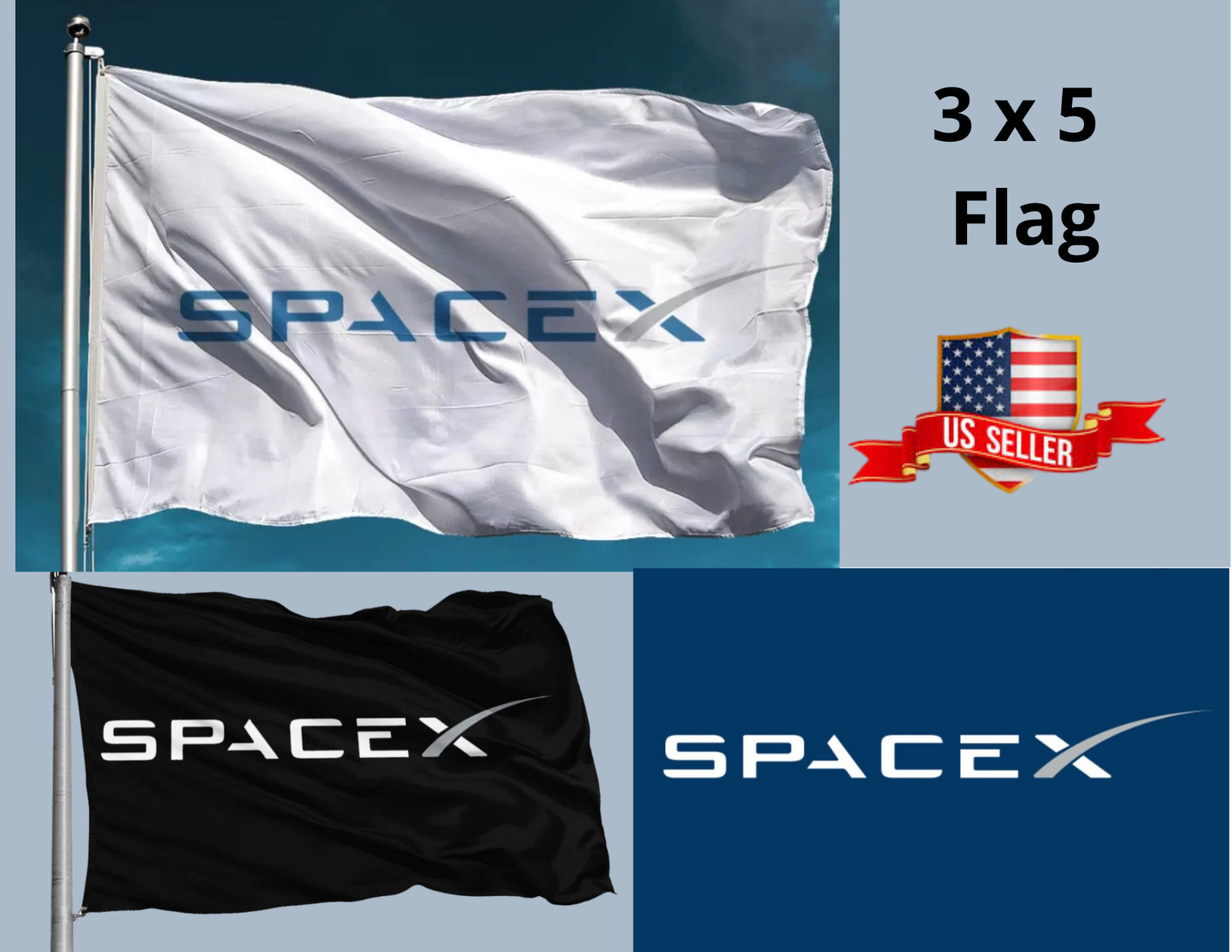 SpaceX 5FT X 3FT Poster, Banner, Flag